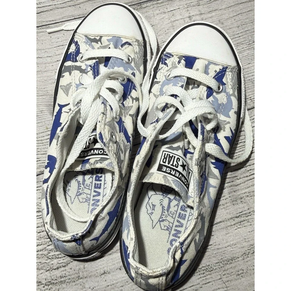 Converse Chuck Taylor Shark All Star Blue White Youth Size 2